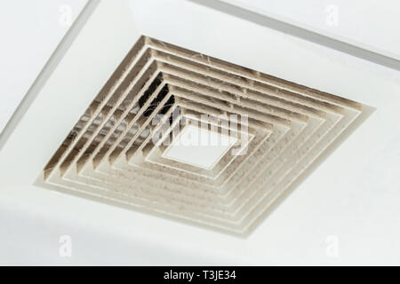 dirty dusty air ventilation air duct in toilet. Stock Photo