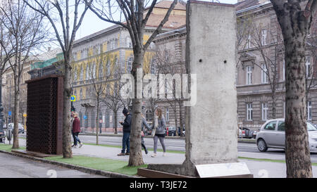 Budapest Hungary 03 15 2019 Monument in front of the house of terror Stock Photo