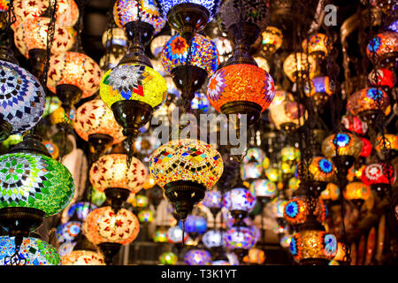 Beautiful Traditional Light Lamp with blur background - Shot from Dubai Spice Souk Stock Photo
