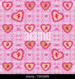 Seamless background consisting of hearts for Valentines day Stock Photo