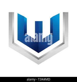 Initial letter VW in 3d Hexagon concept design. Symbol graphic template element Stock Vector