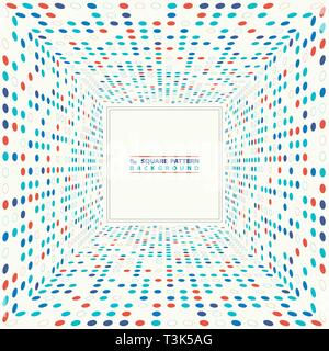 Abstract colorful circle halftone geometric square pattern background. You can use for cover design, poster, ad, print. illustration vector eps10 Stock Vector