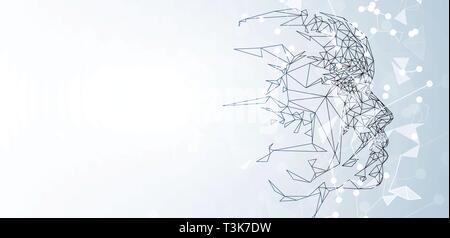 Conceptual technology illustration of artificial intelligence. Abstract futuristic background Stock Vector