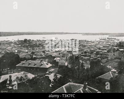 Panoramic view from the hills, Auckland, New Zealand, 1895.  Creator: Unknown. Stock Photo
