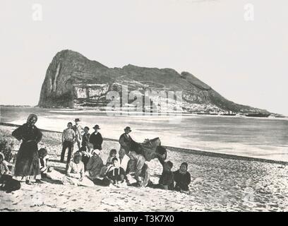 View of the Rock from the sea, Gibraltar, 1895. Creator: W & S Ltd. Stock Photo