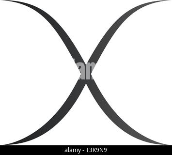 Letter X wavy logo template. Vector illustration isolated on white Stock Vector