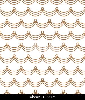 Sea seamless texture of waves. Luxury curtain. Stock Vector