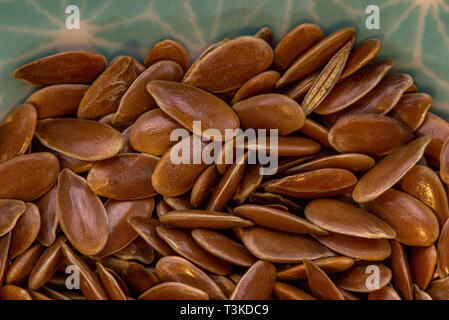 linseed flax seed detail, healthy herbs naturopathy Stock Photo