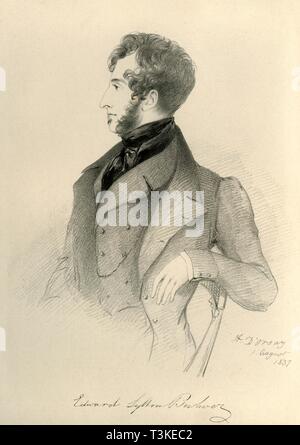 'Edward Lytton Bulwer', 1837. Creator: Richard James Lane. Stock Photo