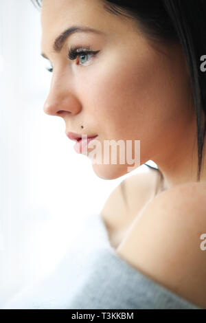 Woman at home Stock Photo