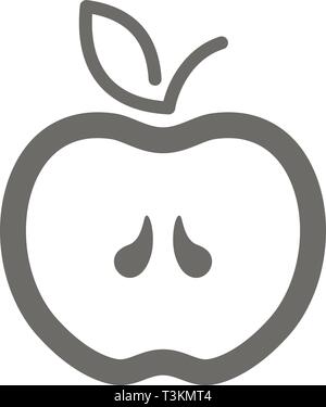 Apple outline icon. Apple fruit sign. Vector illustration, eps 10 Stock Vector