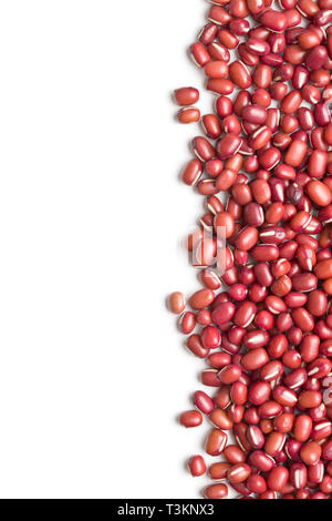 Red adzuki beans isolated on white background. Stock Photo