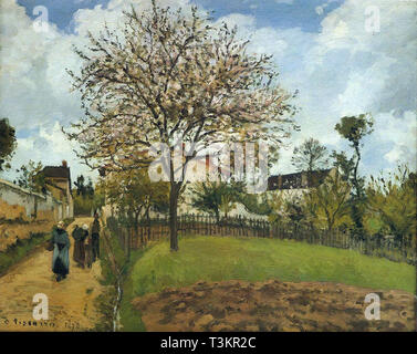 Camille Pissarro (1830 1903) Landscape At Louveciennes - Private Collection 1870 Stock Photo