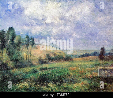 Camille Pissarro (1830 1903) Landscape Near Pontoise - Private Collection 1880 Stock Photo