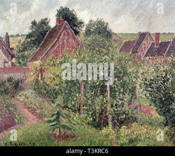 Camille Pissarro (1830 1903) Landscape With Cottage Roofs - Private Collection 1899 Stock Photo