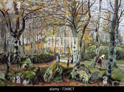 Camille Pissarro (1830 1903) Landscape With Rocks Montfoucault - Private Collection 1874 Stock Photo