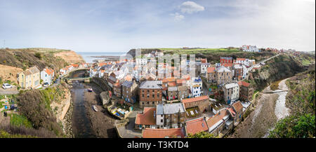 Staithes, a traditional fishing village and seaside resort on the North Yorkshire coast, England UK. Stock Photo