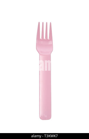 Plastic fork isolated on white background with clipping path. Stock Photo