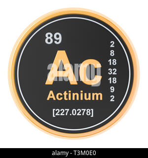 Actinium Ac chemical element. 3D rendering isolated on white background Stock Photo