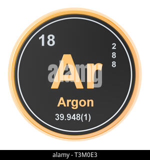 Argon Ar chemical element. 3D rendering isolated on white background Stock Photo