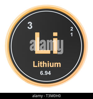 Lithium Li chemical element. 3D rendering isolated on white background Stock Photo