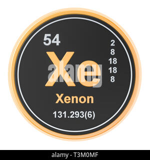 Xenon Xe chemical element. Xenon Sign with atomic number. Chemical 54 ...