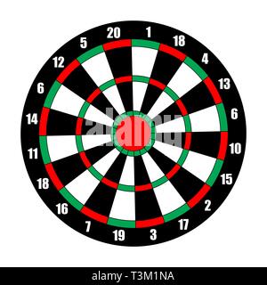 Dart board. Dart target isolated on white. Vector illustration Stock Vector