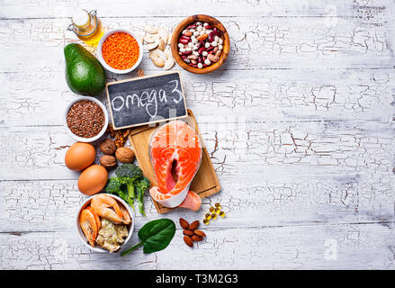 Products sources of Omega-3 acids Stock Photo
