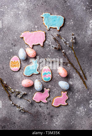 Easter cookie in shape of bunny and sheep Stock Photo