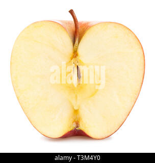 sliced red apples path isolated Stock Photo