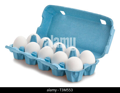 eggs package path isolated Stock Photo