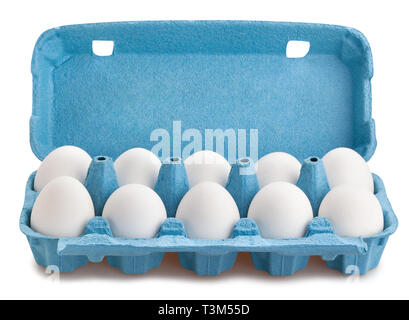 eggs package path isolated Stock Photo