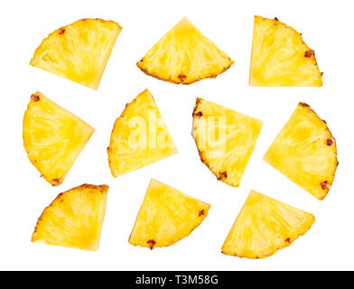 sliced pineapple path isolated Stock Photo