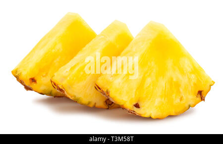 sliced pineapple path isolated Stock Photo