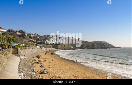 LANGLAND BAY, GOWER, WALES - FEBRUARY 2019: Langland Bay on the Gower peninsula in Wales. Stock Photo