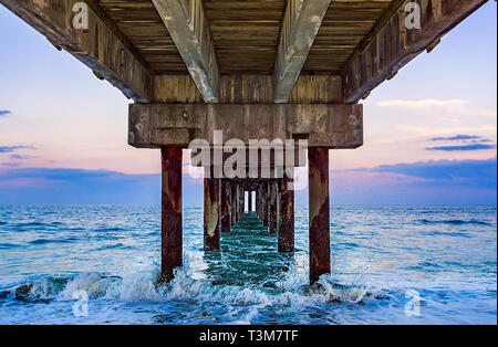 Waves crash at the St Johns County - Waves Crash At The St Johns County Ocean Pier March 20 2016 In St Augustine Florida T3m7tf 