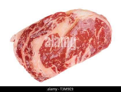 Premium quality kobe beef ribeye steak isolated on white background Stock Photo