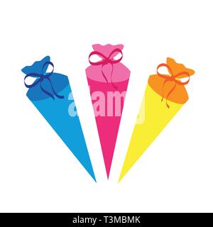 colorful candy cone for school enrollment vector illustration EPS10 Stock Vector