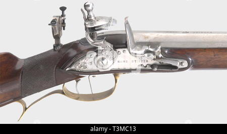 LONG ARMS, flintlock rifle Hans Loeffler, Ruhla/Saxony, circa 1700 ...