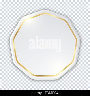 Template with gold shiny glowing frame with shadow Stock Vector