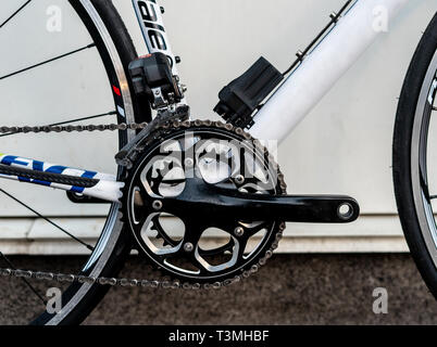 Sport modern black road bike crankset Stock Photo