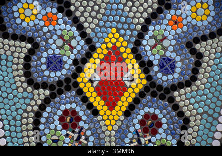 African Butterfly Mosaic Tile Stock Photo