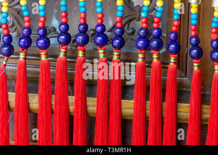 Typical Chinese batik Tie Dye processing, Zhoucheng, Yunnan, China Stock Photo