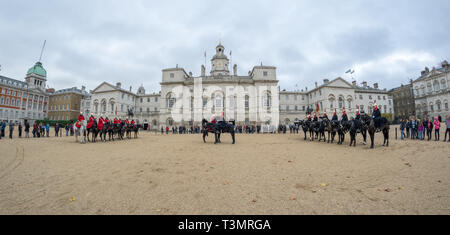 Famous daily changing the guard at Horse Guards Parade Stock Photo
