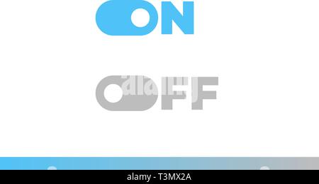 On Off mode switch button sliders. Toggle modern flat UX UI design vector element set for website or mobile app Stock Vector