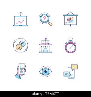 Business concepts - set of line design style icons Stock Vector