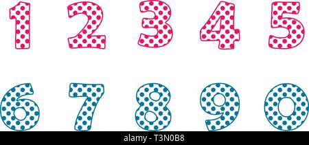 Polkadot Numbers Clipart Stock Vector