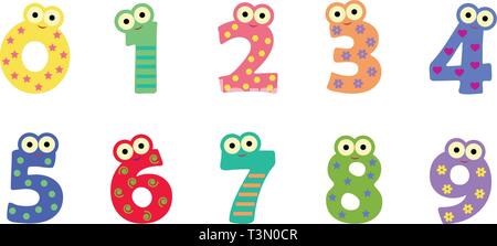 Funny Monsters Numbers Clipart Stock Vector