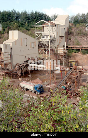 Hanson Aggregates at Machen Quarry in Newport South Wales. 05/10/2005 Stock Photo