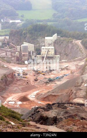 Hanson Aggregates at Machen Quarry in Newport South Wales. 05/10/2005 Stock Photo